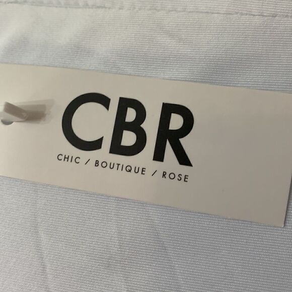 CBR White Pantsuit Jumpsuit Scoop Neck Zippered Back Flare Leg Cotton Polyester - Picture 8 of 15